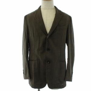 Gabriele Pasini スリーピーススーツ テーラードジャケット ジレ スラックスパンツ グレンチェック 48 茶