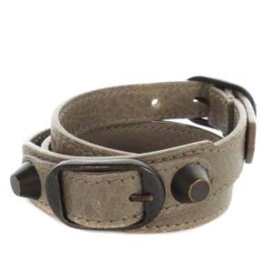 トリプルツールクラシック ブレスレット 3連 レザー グレー