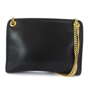 CELINE ビッグマカダム ショルダーバッグ 2WAY レザー チェーン ブラック
