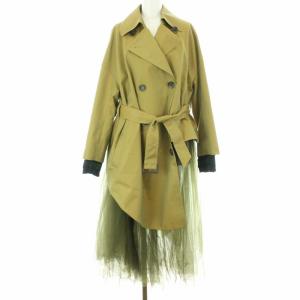 19SS COLLECTION チュールトレンチコート 38 ベージュ カーキ