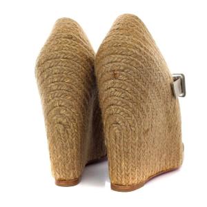 Christian Louboutin ウェッジソール サンダル ハイヒール ストラップ 39 26.0cm グレージュ