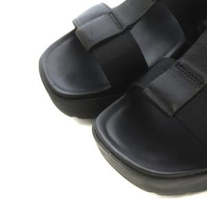 UGG australia EEBA サンダル グラディエーター 厚底 レザー キャンバス 切替 22cm ブラック