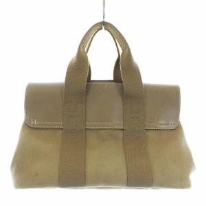 HERMES ヴァルパライソPM ハンドバッグ キャンバス 茶
