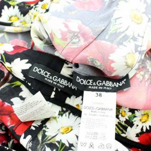 DOLCE&GABBANA セットアップ カットソー パンツ シルク 花柄 38 36 ブラック