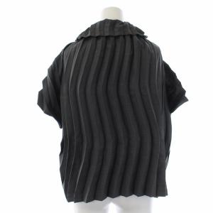 me ISSEY MIYAKE 20SS WAVE PLEATS プリーツブラウス リボン グレー