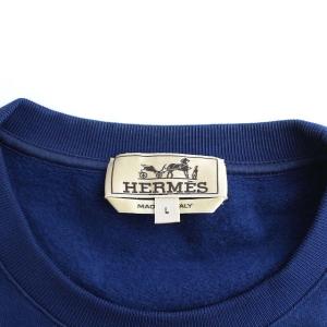 HERMES エクスリブリス ドラゴン スウェット L 紺