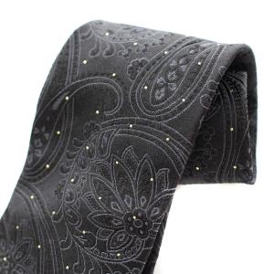 ETRO ネクタイ シルク 刺繍 ペイズリー柄 ドット ブラック