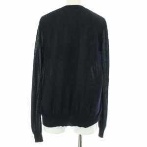 Drawer クルーネックプルオーバー ニット セーター 長袖 ハイゲージ 薄手 カシミヤ 絹混 シルク混 1 S 紺 ネイビー