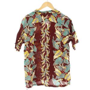 BEAMS SUN SURF 雷門 アロハシャツ 半袖 L ワイン