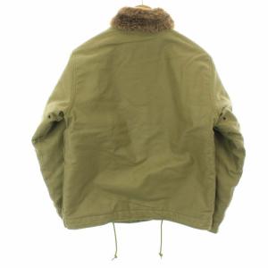 HOUSTON N-1 デッキジャケット ミリタリージャケット アウター 裏地ボア 34 ベージュ