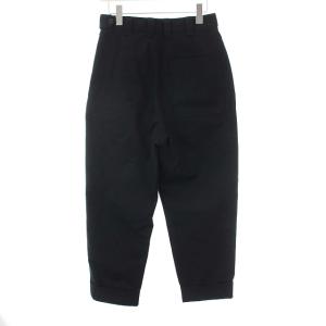 MHL. 21AW ウールコットン ツイル ワイドパンツ ロールアップ テーパード 2 ブラック