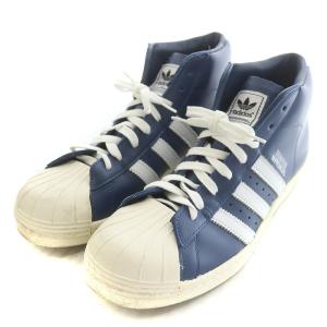 ネイバーフッド スニーカー ハイカット 3本ライン スカル レザー 26cm ネイビー ホワイト B26083