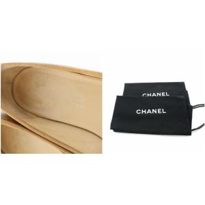 CHANEL バレエシューズ ココマーク レザー 24cm ベージュ