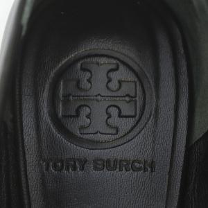 TORY BURCH フラットシューズ パンプス ラウンドトゥ ゴールド金具 レザー 6C ブラック