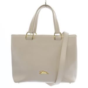 HONORE ハンドバッグ ショルダーバッグ 2WAY レザー オフホワイト