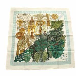 カレ90 Les Legendes de L'Arbre 木の伝説 シルクスカーフ ホワイト