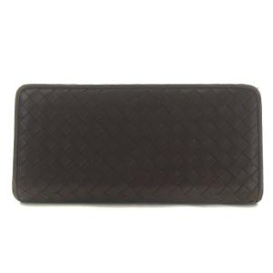 BOTTEGA VENETA イントレチャート 長財布 レザー ブラウン