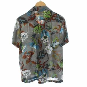 WACKO MARIA THE GUILTY PARTIES ザ ギルティパーティーズ アロハシャツ 花柄 総柄 半袖 M グレー 茶 青