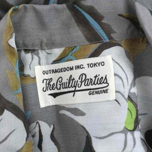 WACKO MARIA THE GUILTY PARTIES ザ ギルティパーティーズ アロハシャツ 花柄 総柄 半袖 M グレー 茶 青