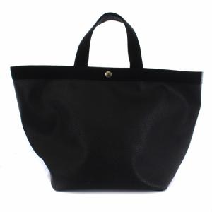 コーテッドキャンバススクエトートバッグ 黒