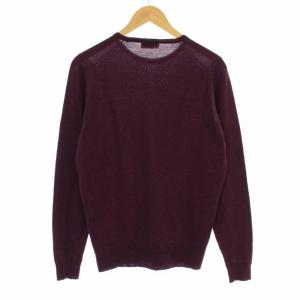 JOHN SMEDLEY ニット カットソー クルーネック ウール イギリス製 M パープル
