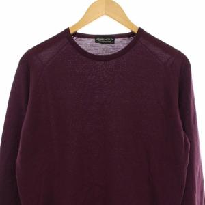 JOHN SMEDLEY ニット カットソー クルーネック ウール イギリス製 M パープル