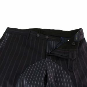 ETRO パンツ スラックス ストライプ 切替 センタープレス イタリー製 46 ネイビー