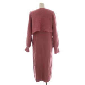 Diagram GRACE CONTINENTAL 21AW レイヤード モヘヤニット セーター ショート丈 フレアワンピース 長袖 36 ピンク