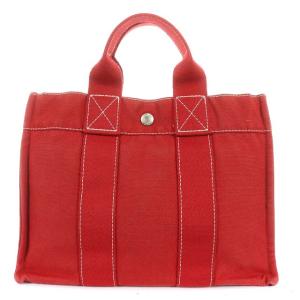 HERMES フールトゥ PM トートバッグ キャンバス レッド