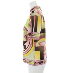 LEONARD FASHION ハイネック 半袖 カットソー 総柄 L マルチカラー