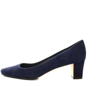 MANOLO BLAHNIK LISTONY パンプス スエード ローヒール 36.5 ネイビー