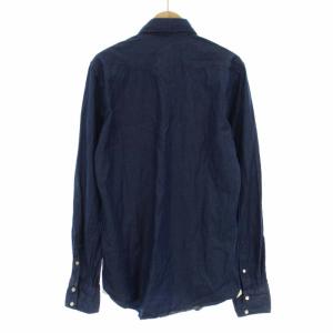 Finamore ダンガリーシャツ ウエスタンシャツ 長袖 イタリア製 S ネイビー