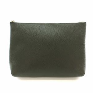 Hender Scheme pouch L クラッチバッグ レザー ロゴ カーキ