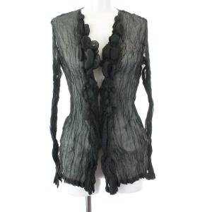 FETE カーディガン プリーツ シアー 2 チャコールグレー