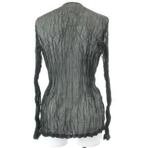 ISSEY MIYAKE FETE カーディガン プリーツ シアー 2 チャコールグレー