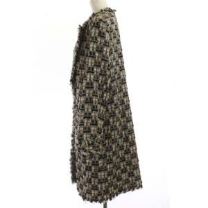 Diagram GRACE CONTINENTAL ツイード ショールカラーコート ロング ミドル丈 ウール混 36 S ブラック マルチカラー