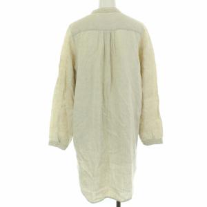 nest Robe ブラウス シャツ バンドカラー 長袖 ロング 麻 リネン ベージュ