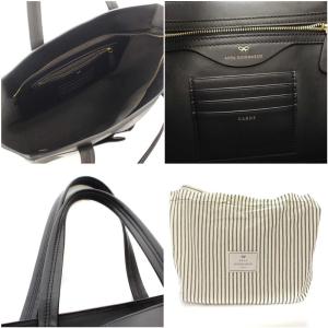 ANYA HINDMARCH レザー トートバッグ ブラック