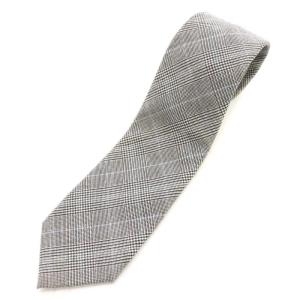 Super120's グレンチェック ネクタイ ウール100％ グレー ブラック