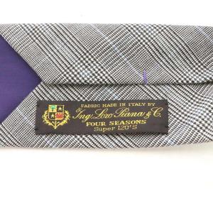 Loro Piana Super120's グレンチェック ネクタイ ウール100％ グレー ブラック