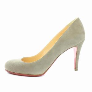 Christian Louboutin RONRON 85 SUEDE パンプス スエード ラウンドトゥ ヒール 37 グレージュ