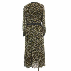 Ameri VINTAGE 20AW MIA VINTAGE FLOWER DRESS フラワー ドレス ワンピース 長袖 花柄 M ネイビー