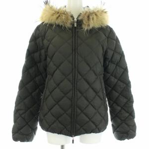 Aida ダウンジャケット キルティング アウター ラクーンファー 40 M カーキ