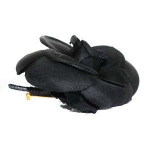 CHANEL コサージュ ピンブローチ カメリア フラワー ブラック