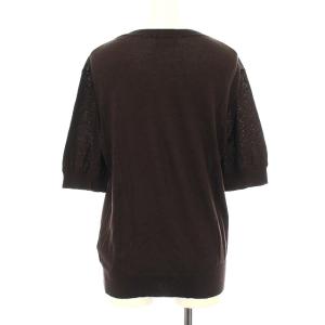 MARGARET HOWELL ニット 半袖 コットン カットソー 2 M ブラウン