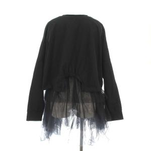 ENFOLD CUT Tulle ロンT  カットソー レイヤード 長袖 M ブラック