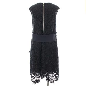 ADORE ノースリーブ花柄レースワンピース 36 ネイビー