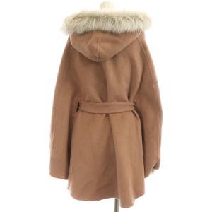 GRACE CONTINENTAL 20AW エコファーリボンポンチョ ケープ アウター ウール F キャメル