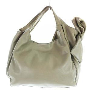 VALENTINO ハンドバッグ レザー リボン グレー