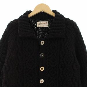 INVERALLAN フィッシャーマン アランニット カーディガン ウール M ブラック